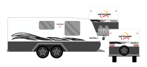 VACATIONER SWISH 2 CARAVAN STICKERS