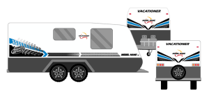 VACATIONER 2020 WITH COLOURED AUSTRALIA LOGO CARAVAN STICKERS