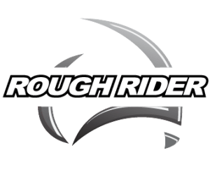 VACATIONER ROUGH RIDER WHITE UPPERCASE TEXT GREY LOGO